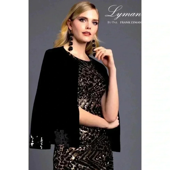 LYMAN Sequins Edging Black Long Sleeves Knit Cardigan size L - Picture 1 of 5